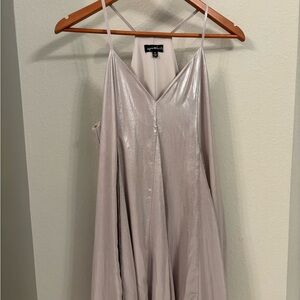 Silver Metallic Slip Dress